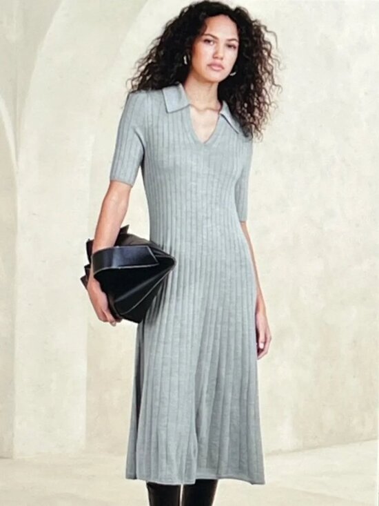 Banana Republic Dresses & Skirts - NWT BANANA REPUBLIC Nezha Merino Sweater Dress in Grey Size L